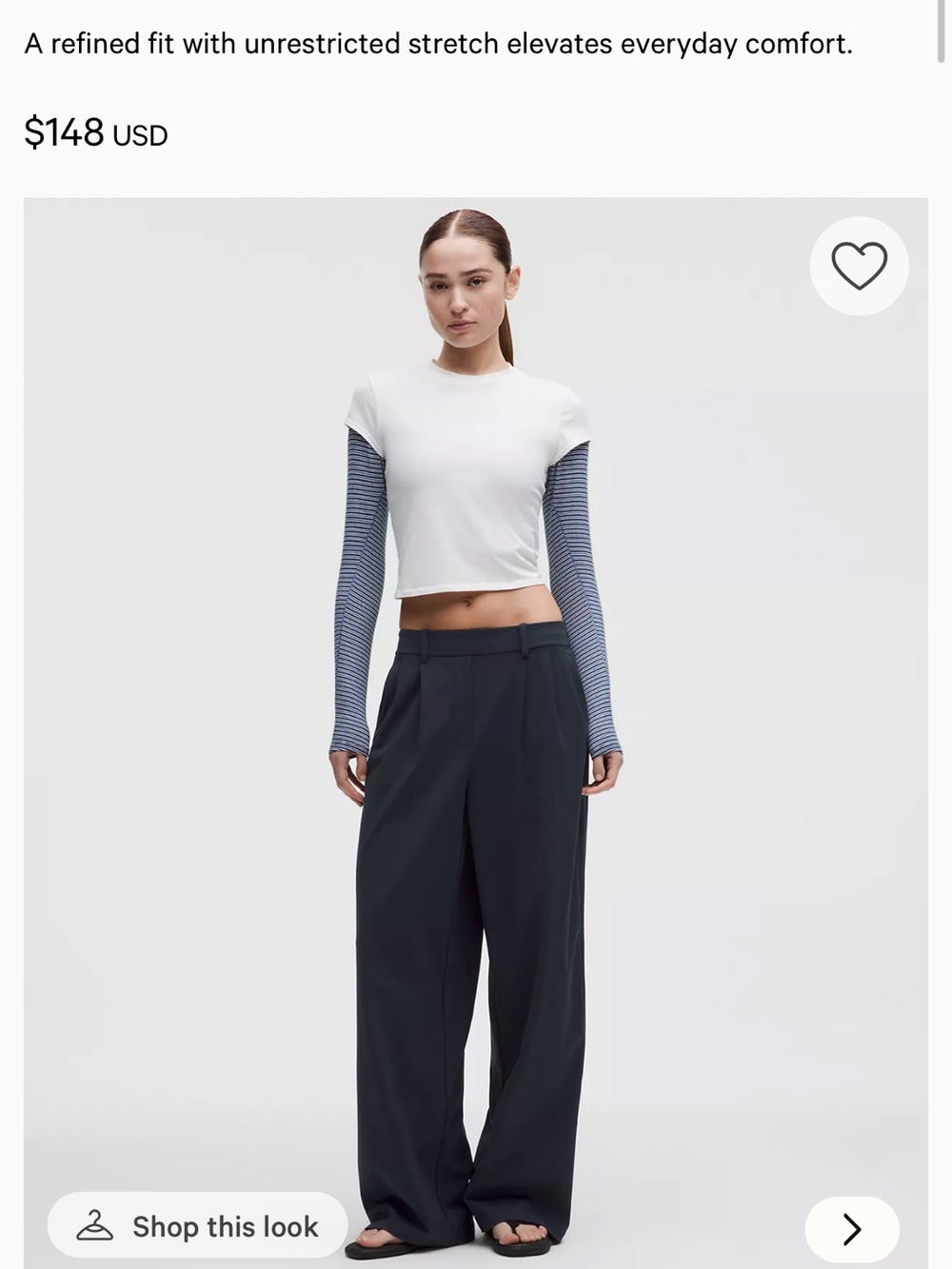 lululemon daydrift wide leg trouser - navy